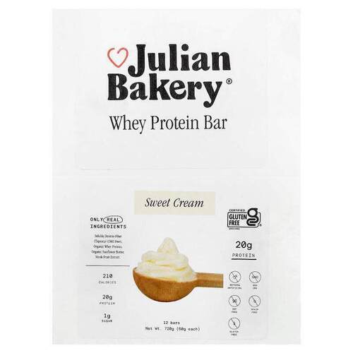 Julian Bakery,Whey Protein Bar, Sweet Cream