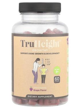 TruHeight,成长支持软糖，多维生素，5 岁以上，葡萄味，60 粒
