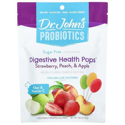 Dr. John's Healthy Sweets,益生菌，消化健康棒棒糖™，+ 纤维和