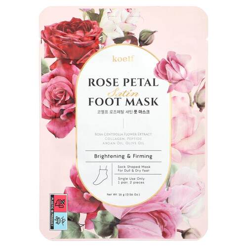 Koelf,Rose Petal Satin 足膜，1 对，0.56 盎司（16 克）