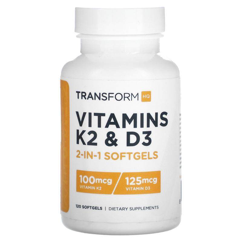 TransformHQ,维生素 K2 和 D3，120 粒软胶囊