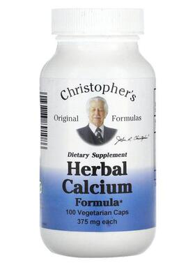 Christopher's Original Formulas,草本钙配方，375 毫克，100 粒