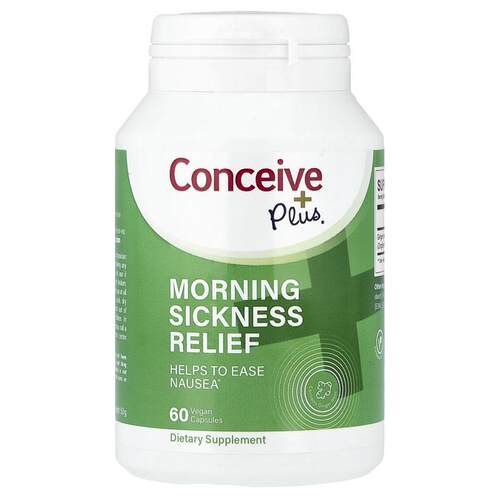 Conceive Plus,晨吐帮助，500 毫克，60 粒胶囊