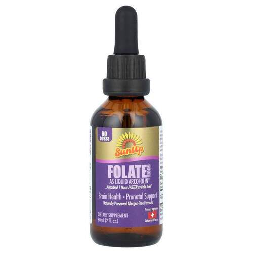 SunUp,Folate as Liquid Arcofolin，680 微克 DFE，2 液量盎司（