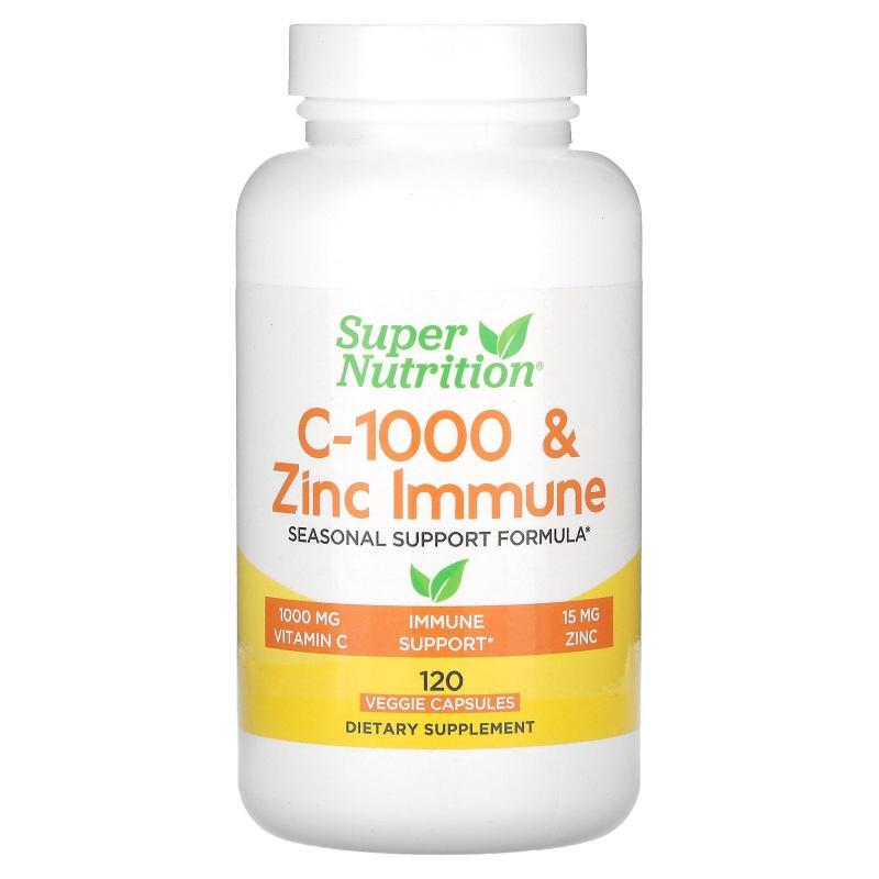 Super Nutrition,C-1000 和锌机体抵抗,120 粒素食胶囊