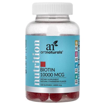 artnaturals,Nutrition, Biotin Gummies, Natural Strawberry, 1