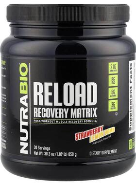Nutrabio Labs,Reload 快速复原乳清蛋白质粉，草莓柠檬味，1.91