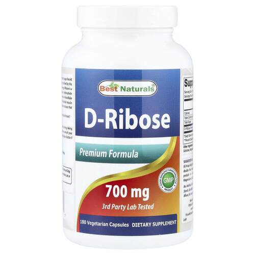 Best Naturals,D-Ribose, 700 mg, 180 Vegetarian Capsules
