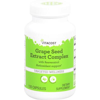 Vitacost,Grape Seed Extract Complex With Resveratrol, 120 Ca