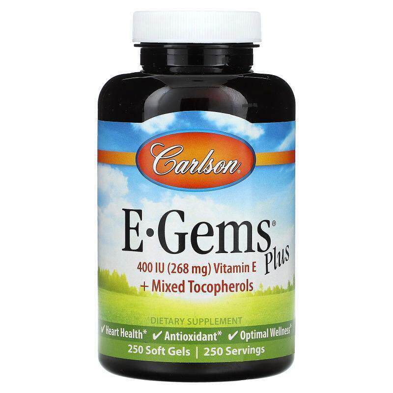 Carlson,E-Gems Plus,400 国际单位(268 毫克),250 粒软胶囊