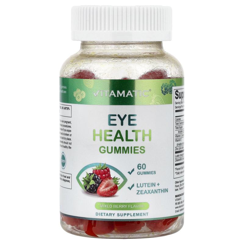 Vitamatic,Eye Health Gummies, Mixed Berry, 60 Gummies