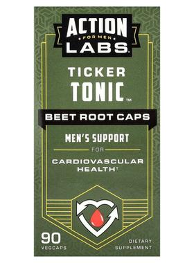 行动实验室,For Men, Ticker Tonic™, Beet Root Caps, 90 VegCap