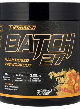 TC Nutrition,Batch 27, Fully Dosed Pre Workout, Peach Rings,