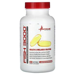 Metabolic Nutrition,Fish 3000，超冷榨全化鱼油