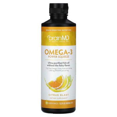 BrainMD,Omega-3 动力助推剂，柑橘枯，15.2 液量盎司（477 克）