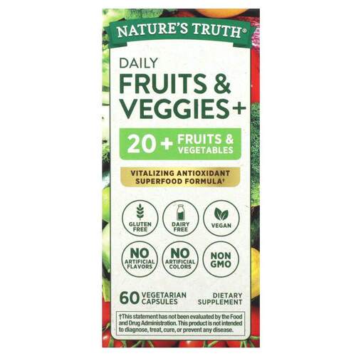 Nature's Truth,日常果蔬+，60 粒素食胶囊