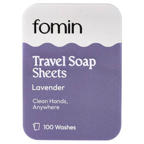 fomin,Travel Soap Sheets, Lavender, 100 Sheets, 1.55 oz (44