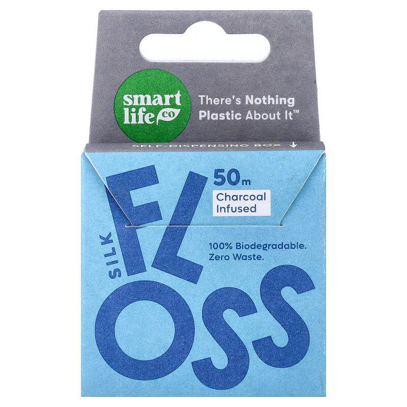 SmartLifeCo,丝质牙线，注入竹炭成分，50 米