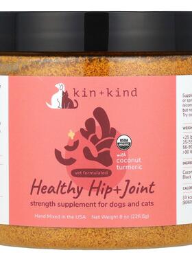 Kin+Kind,健康髋和关节，强度补充剂，适用于狗和猫，含椰子姜黄8