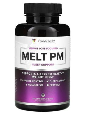 Vitauthority,Melt PM，睡眠支持，60 粒素食胶囊
