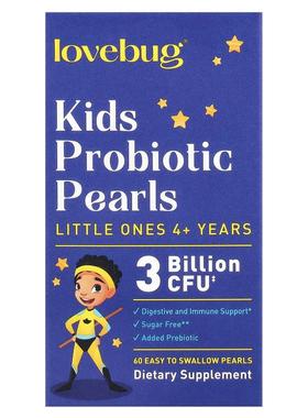 LoveBug Probiotics,儿童益生菌珍珠，4 岁以上，30 亿 CFU