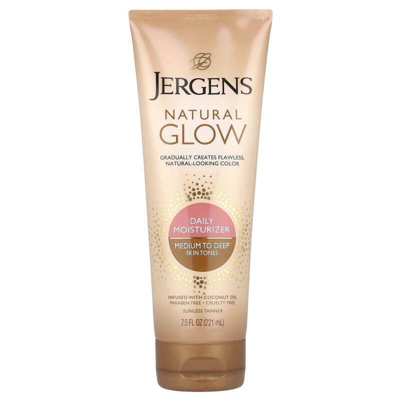 Jergens,自然光泽，日常保湿乳，适合中等至深肤色，7.5 液量盎司