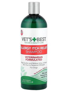 Vets Best,敏感瘙痒缓解洗发水，狗狗专用，16 液量盎司（470 毫