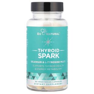 Eu Natural,Thyroid Spark，硒和 L-酪氨酸多维生素，60 粒素食胶