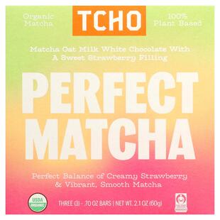 TCHO,Perfect Matcha, White Chocolate with Strawberry Filling