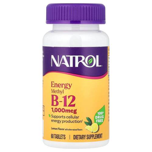 Natrol,Methyl B12, Lemon, 1,000 mcg, 60 Tablets
