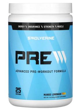 Swolverine,训练前，先进训练前补剂配方，芒果柠檬味，1 磅（457