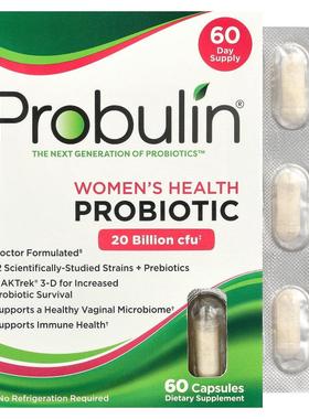 Probulin,女性健康，益生菌，200 亿 CFU，60 粒胶囊