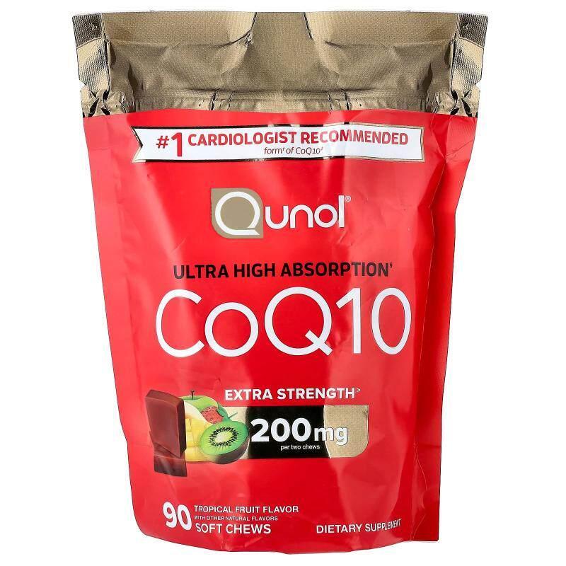 Qunol,辅酶Q10,热带水果,90粒软咀嚼片(每粒100毫克)