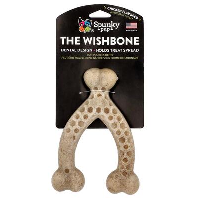 Spunky Pup,The Wishbone, Chew Toy, Large, Chicken, 1 Toy