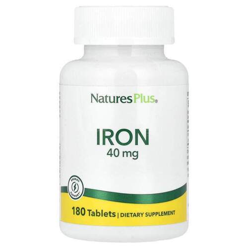 NaturesPlus,铁，40 毫克，180 片（每片 20 毫克）