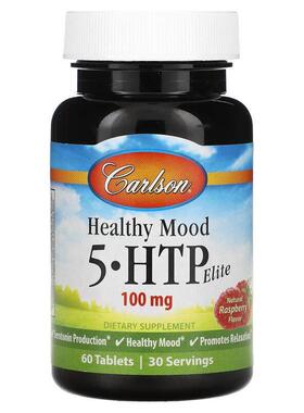 Carlson,Healthy Mood，5-HTP Elite，天然树莓味，60 片