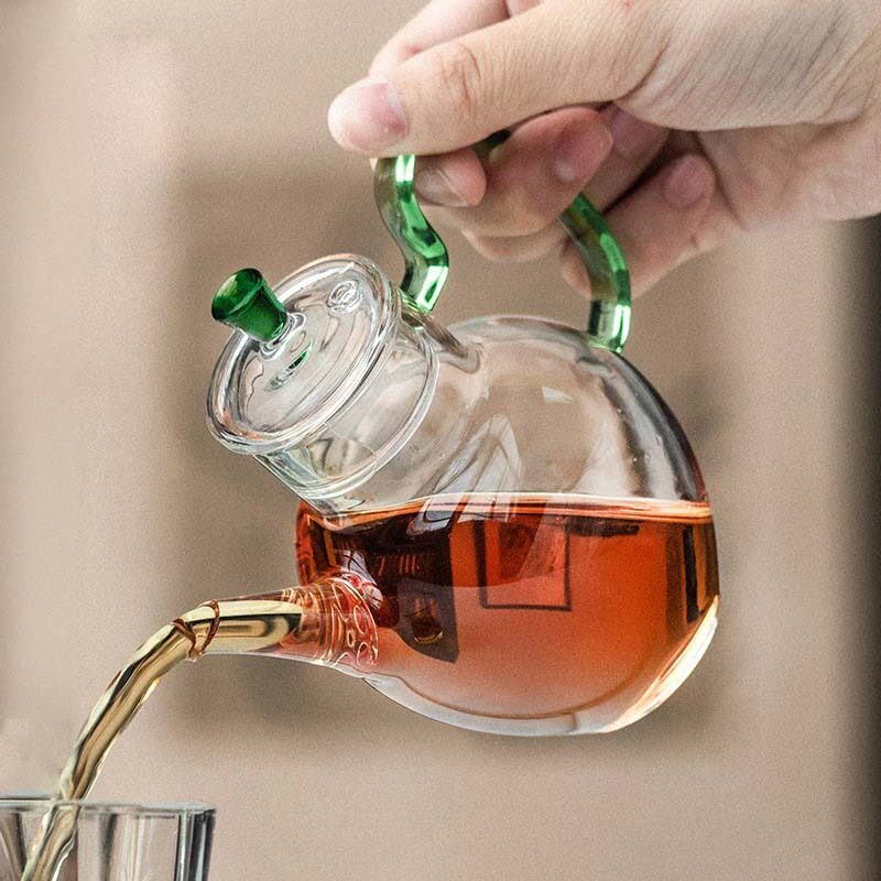 日式玻璃泡茶壶单壶加厚耐高温侧把壶茶水分离小号家用手工煮茶壶