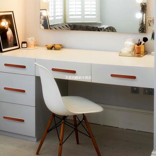 European Cabinet Door Dressing Table Leather Handle Drawer W