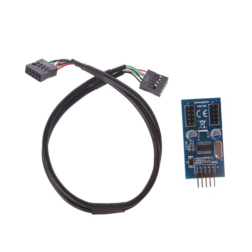 PC Case Internal 9 Pin USB 2.0 To Dual 9 Pin PCB Adapter Cab