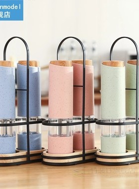 Wheat Straw Electric Salt Pepper Grinder Set LED Light Autom