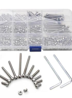 440PCS Stainless Steel Cylinder Head M3 Hexagon Hex Socket C