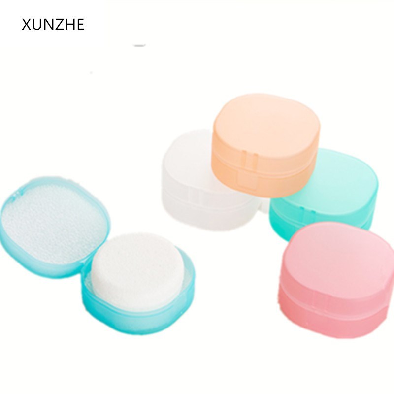 Round transparent plastic soap box Sponge soap holder Home B