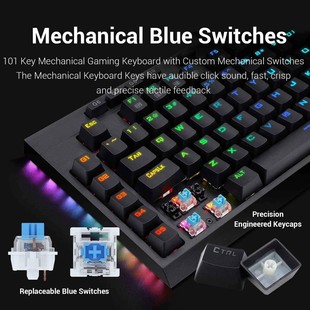 Backlit Switch RGB Blue K588 Keyboard Mechanical LED Gaming