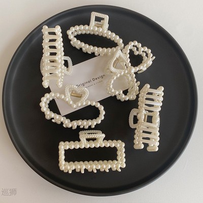 South Korean pearl edge clip girl back of the head size hair