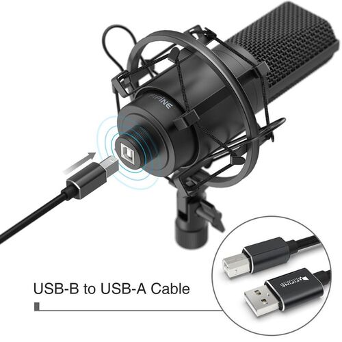 FIFINE USB Condenser PC  Microphone with Adjustable desktop