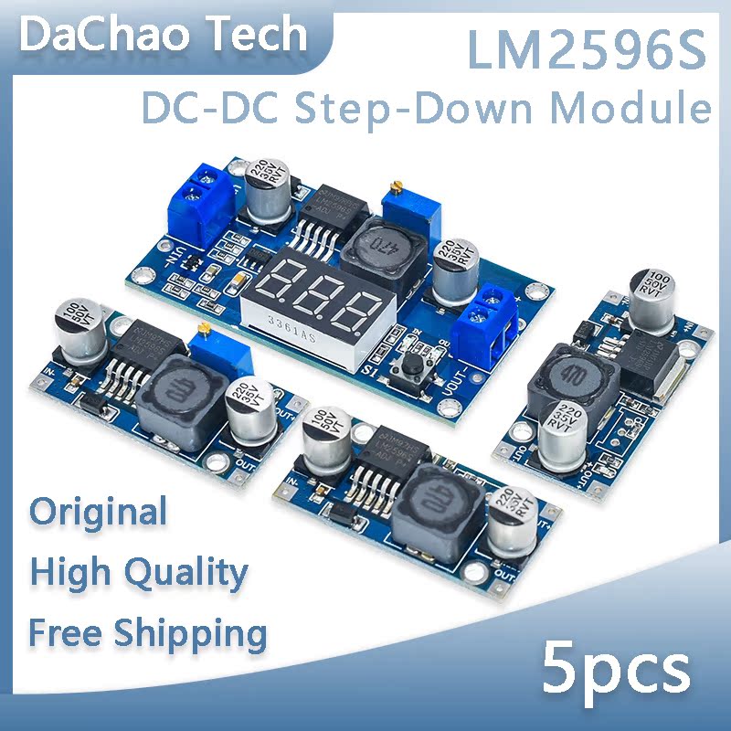 5Pcs LM2596S DC-DC Adjustable Step-Down 3-40V Voltage Regula