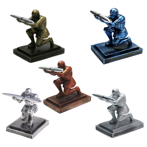 Executive Knight Pen Holder Armor Hero Pen Stationery Resin