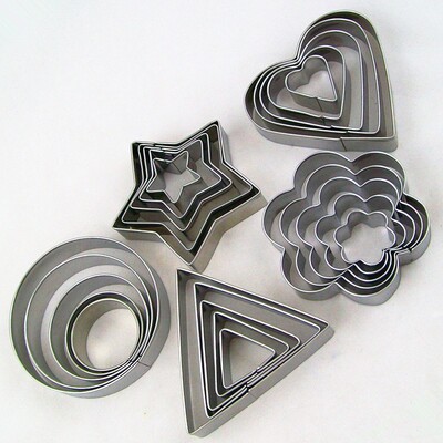 5 pcs/Set Round/Heart/Flower/Star Shape Cookie Cutter Stamp