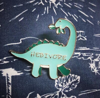 Herbivore Dinosaur Enamel Pin Badge for Vegetariani