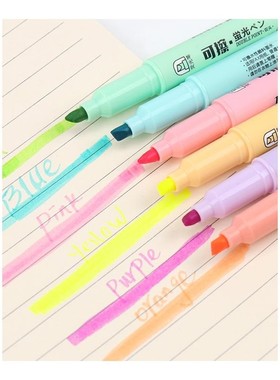 Double Head Erasable Highlighter Pen Markers Fluorescent Pen